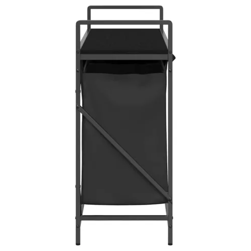  fekete tölgyfa mosodai kosár 3 rekeszes polccal