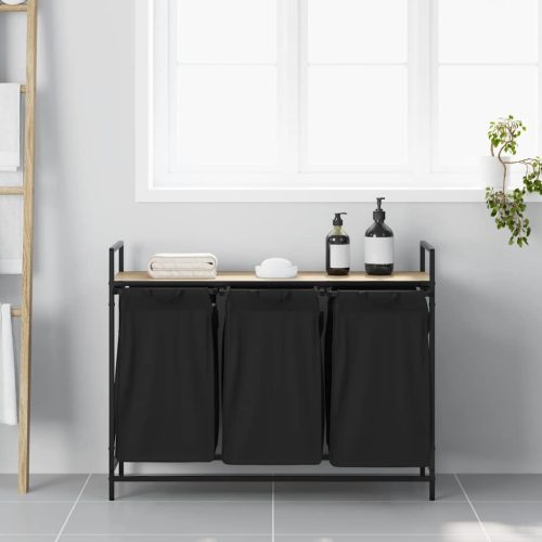  sonoma tölgy mosodai kosár 3 rekeszes polccal