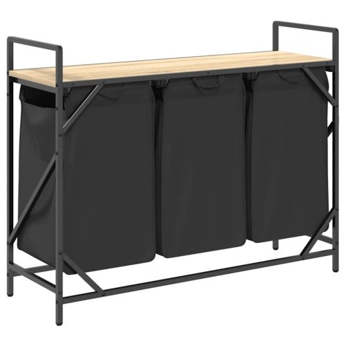  sonoma tölgy mosodai kosár 3 rekeszes polccal