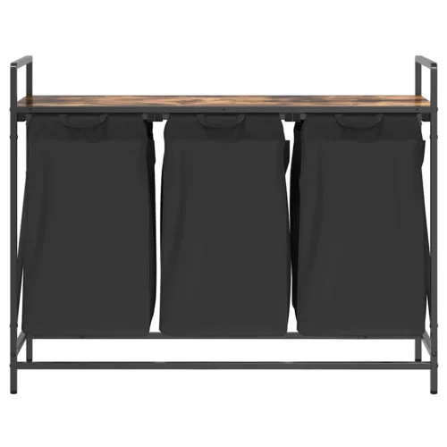  füstölt tölgy mosodai kosár 3 rekeszes polccal