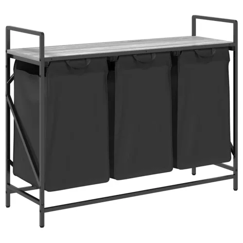  szürke sonoma mosodai kosár 3 rekeszes polccal