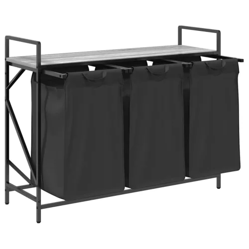  szürke sonoma mosodai kosár 3 rekeszes polccal