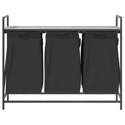  szürke sonoma mosodai kosár 3 rekeszes polccal