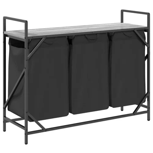  szürke sonoma mosodai kosár 3 rekeszes polccal