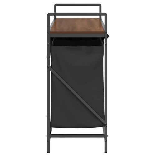  barna tölgy mosodai kosár 3 rekeszes polccal