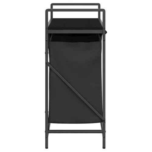  fekete tölgyfa mosodai kosár 2 rekeszes polccal