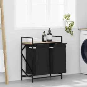  sonoma tölgy mosodai kosár 2 rekeszes polccal