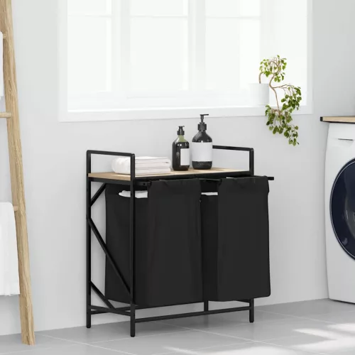  sonoma tölgy mosodai kosár 2 rekeszes polccal