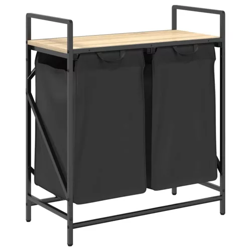  sonoma tölgy mosodai kosár 2 rekeszes polccal