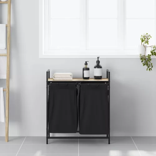  sonoma tölgy mosodai kosár 2 rekeszes polccal