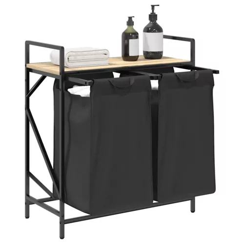  sonoma tölgy mosodai kosár 2 rekeszes polccal