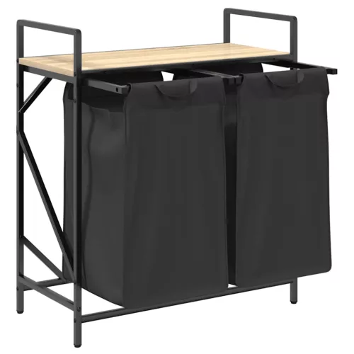  sonoma tölgy mosodai kosár 2 rekeszes polccal