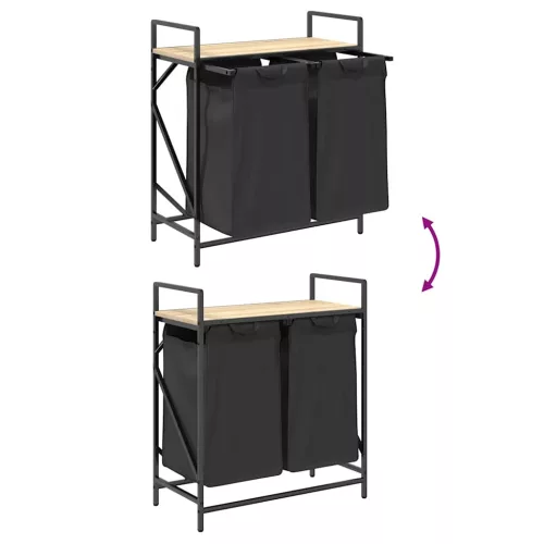  sonoma tölgy mosodai kosár 2 rekeszes polccal