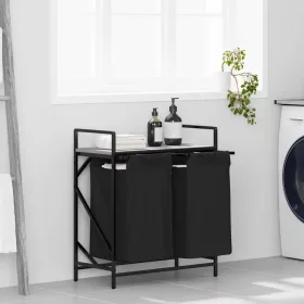  szürke sonoma mosodai kosár 2 rekeszes polccal