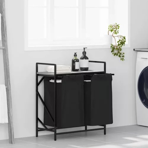  szürke sonoma mosodai kosár 2 rekeszes polccal