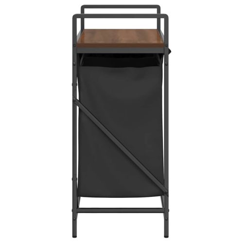  barna tölgy mosodai kosár 2 rekeszes polccal