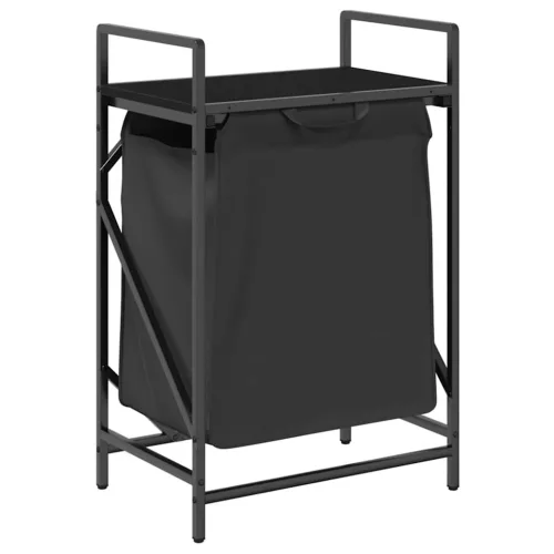  fekete tölgyfa mosodai kosár 1 rekeszes polccal