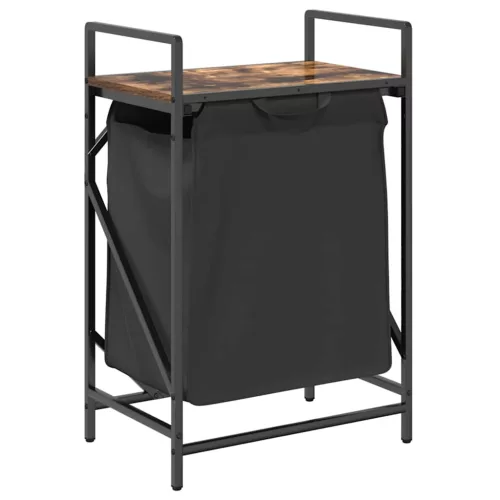  füstölt tölgy mosodai kosár 1 rekeszes polccal