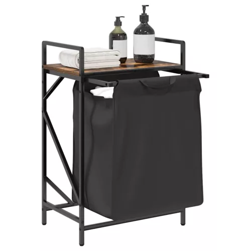  füstölt tölgy mosodai kosár 1 rekeszes polccal