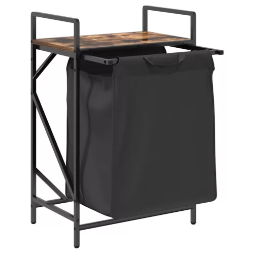  füstölt tölgy mosodai kosár 1 rekeszes polccal