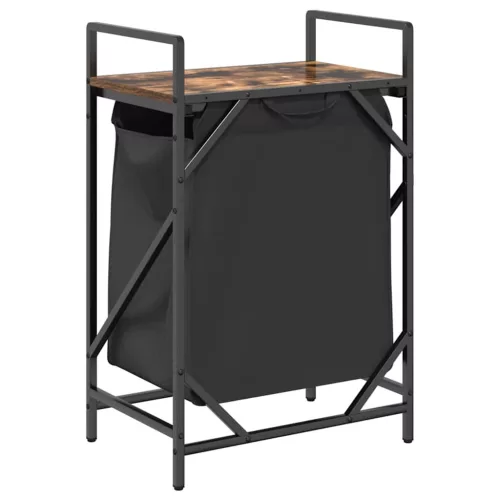  füstölt tölgy mosodai kosár 1 rekeszes polccal