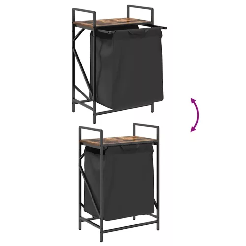  füstölt tölgy mosodai kosár 1 rekeszes polccal