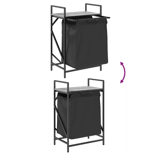  szürke sonoma mosodai kosár 1 rekeszes polccal