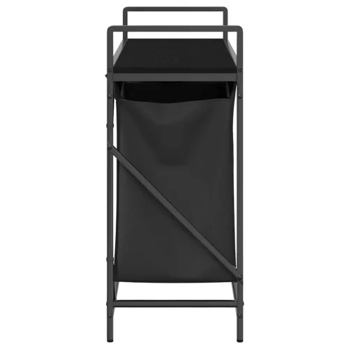  fekete tölgyfa mosodai kosár 2 rekeszes polccal