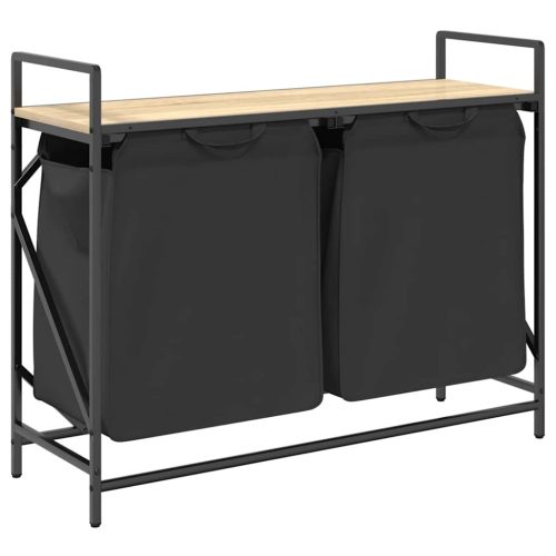  sonoma tölgy mosodai kosár 2 rekeszes polccal