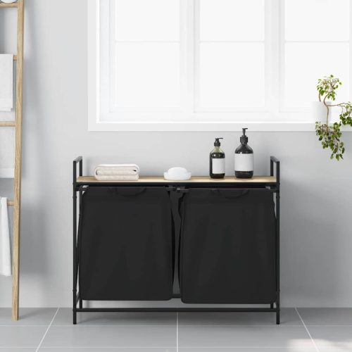  sonoma tölgy mosodai kosár 2 rekeszes polccal