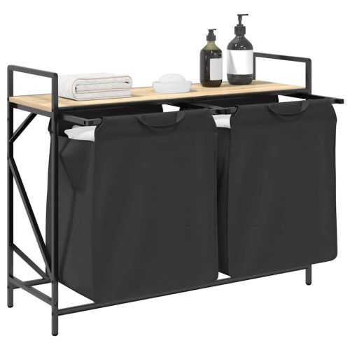  sonoma tölgy mosodai kosár 2 rekeszes polccal