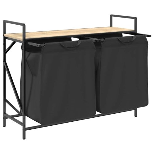  sonoma tölgy mosodai kosár 2 rekeszes polccal