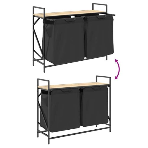  sonoma tölgy mosodai kosár 2 rekeszes polccal