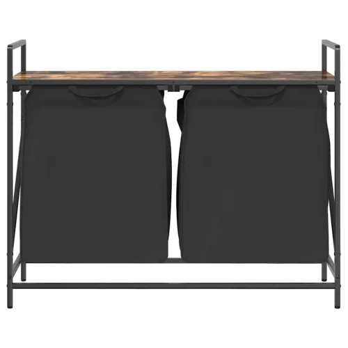  füstölt tölgy mosodai kosár 2 rekeszes polccal