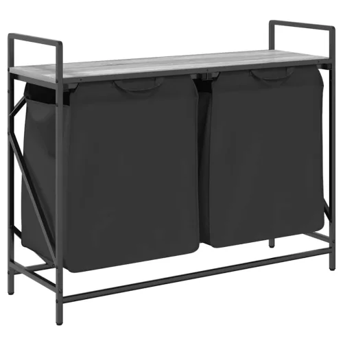  szürke sonoma mosodai kosár 2 rekeszes polccal