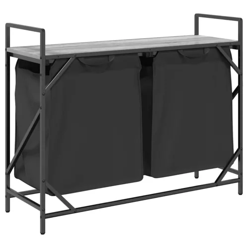  szürke sonoma mosodai kosár 2 rekeszes polccal