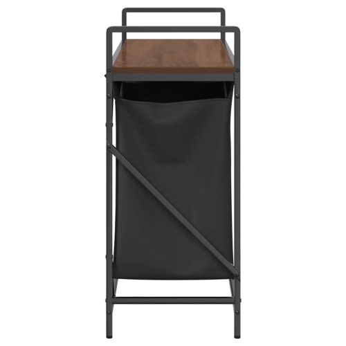  barna tölgy mosodai kosár 2 rekeszes polccal