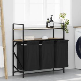  sonoma tölgy mosodai kosár 3 rekeszes polcokkal