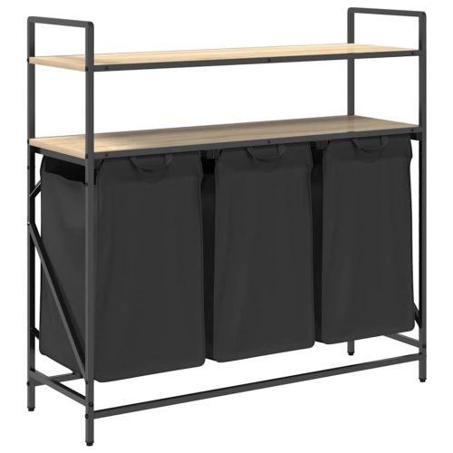  sonoma tölgy mosodai kosár 3 rekeszes polcokkal