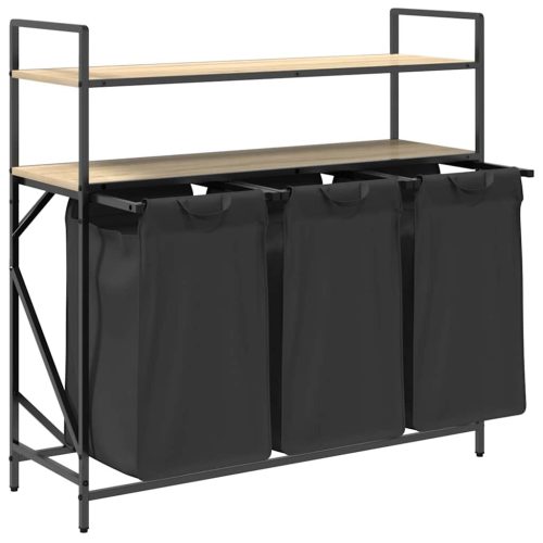  sonoma tölgy mosodai kosár 3 rekeszes polcokkal