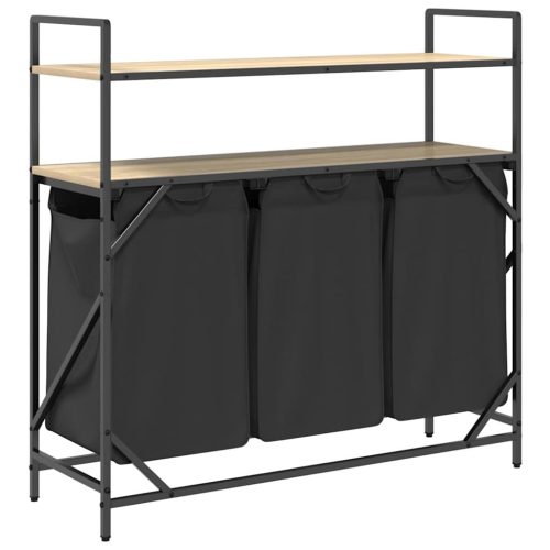  sonoma tölgy mosodai kosár 3 rekeszes polcokkal