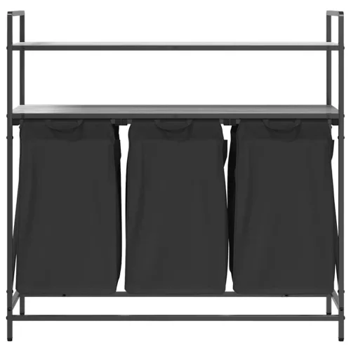  szürke sonoma mosodai kosár 3 rekeszes polcokkal