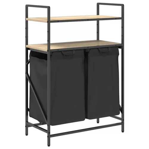  sonoma tölgy mosodai kosár 2 rekeszes polcokkal