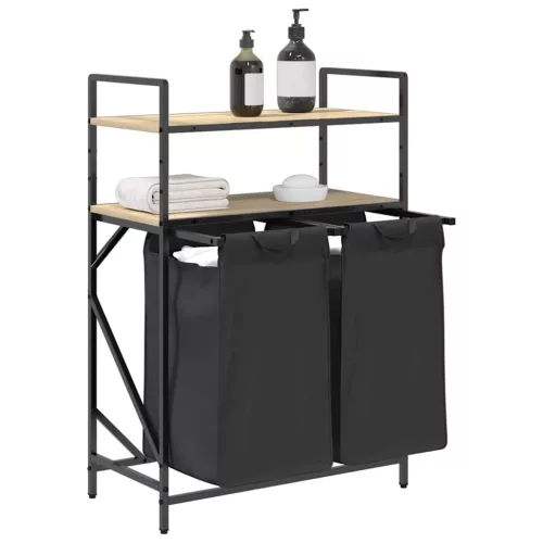  sonoma tölgy mosodai kosár 2 rekeszes polcokkal