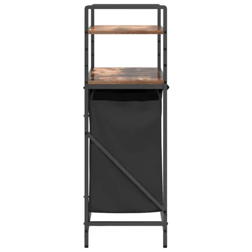  füstölt tölgy mosodai kosár 2 rekeszes polcokkal