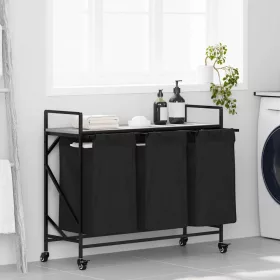  szürke sonoma mosodai kosár 3 rekeszes kerekekkel