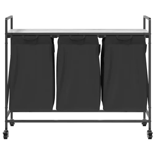  szürke sonoma mosodai kosár 3 rekeszes kerekekkel