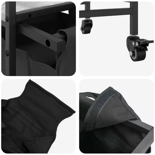  szürke sonoma mosodai kosár 3 rekeszes kerekekkel