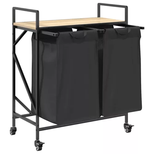  sonoma tölgy mosodai kosár 2 rekeszes kerekekkel