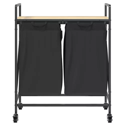  sonoma tölgy mosodai kosár 2 rekeszes kerekekkel